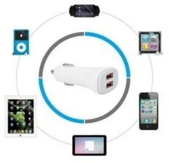 Techly Ładowarka Uniwersalna 2x USB 2.4A Biała 022182 - Ładowarki samochodowe - miniaturka - grafika 3