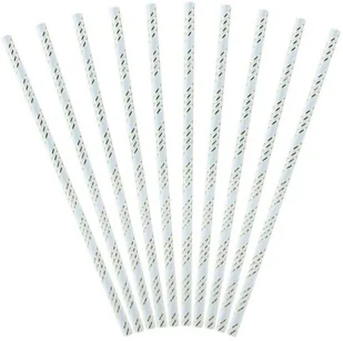 Słomki papierowe, jasnoniebieskie, 10 sztuk - Słomki do napojów - miniaturka - grafika 2