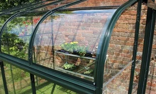 Halls szklarnia ogrodowa Silverline 86 5.05 m2 1,95m x 2,59m) zielona + baza SZKŁO HARTOWANE Silverline 86 - Szklarnie ogrodowe - miniaturka - grafika 4