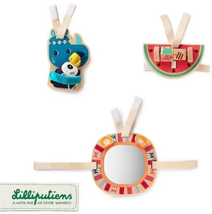 Lilliputiens LILLIPUTIENS Zestaw drewnianych zawieszek aktywizujących Nosorożec Marius 9 m+ solution-bc-7767-0 - Gryzaki dla dzieci - miniaturka - grafika 2