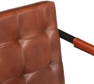 vidaXL Sofa 3-osobowa, brązowa, naturalna skóra kozia - Sofy i kanapy - miniaturka - grafika 6