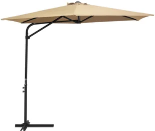 vidaXL Parasol ogrodowy na stalowym słupku, 300 cm, kolor taupe vidaXL - Parasole ogrodowe - miniaturka - grafika 9