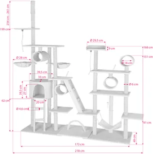 tectake Drapak dla kota Snooky 261 cm - szary 403917 - Drapaki dla kotów - miniaturka - grafika 6