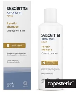 SesDerma Seskavel szampon z keratyną 200 ml - Szampony do włosów - miniaturka - grafika 2