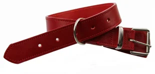 WIREX (PL) Solidna Obroża Dla Psa Czerwona z Czerwoną Nitką Skóra Naturalna 35 mm / 77 cm - Obroże dla psów - miniaturka - grafika 6