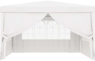 vidaXL Namiot imprezowy ze ściankami, 4x4 m, biały, 90 g/m - Altany ogrodowe - miniaturka - grafika 12
