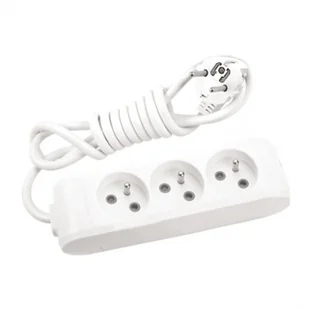 HBF Viko Panasonic 3 gniazda z uziemieniem przesłonami styków 3x1,5mm2 3m Panasonic X-tendia WLTB0633-2WH - Przedłużacze i rozgałęźniki - miniaturka - grafika 2