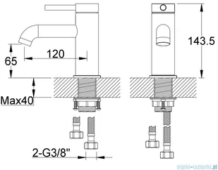 KOHLMAN Axel Black bateria umywalkowa 14 cm czarny mat QB100AB | - Baterie umywalkowe - miniaturka - grafika 2