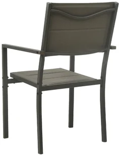 vidaXL Krzesła ogrodowe, 2 szt., stal i textilene, szaro-antracytowe! 313079 - Fotele i krzesła ogrodowe - miniaturka - grafika 5