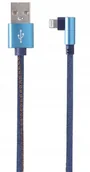 Kable USB - Kabel Usb do Iphone Oplot Dżinsowy Kątowy metal 1m - miniaturka - grafika 1