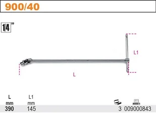 Beta POKRĘTŁO TYPU T Z PRZEGUBEM 1/4" 900/40 - Klucze i nasadki - miniaturka - grafika 2