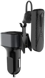 Dudao Ładowarka  Dudao zestaw samochodowa ładowarka 2x USB 3.4A + zestaw słuchawkowy słuchawka Bluetooth czarny R10 black uniwersalny 52165 - Ładowarki samochodowe - miniaturka - grafika 3