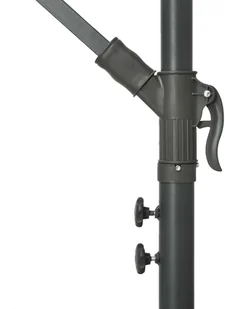 vidaXL Parasol wiszący z LED i stalowym słupkiem, 300 cm, lazurowy vidaXL - Parasole ogrodowe - miniaturka - grafika 7