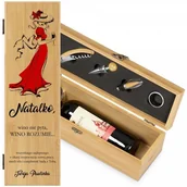 Gadżety dla niej i dla niego - Murrano Personalizowany Zestaw Akcesoriów i Skrzynka Do Wina Kobieta ZDW2-017 - miniaturka - grafika 1