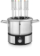 Zestawy do fondue - WMF Lono Fondue (1400 W, odpowiedni dla maksymalnie 8 osób, o regulowanej temperaturze), cromargan mat/srebrny 6130245142 - miniaturka - grafika 1
