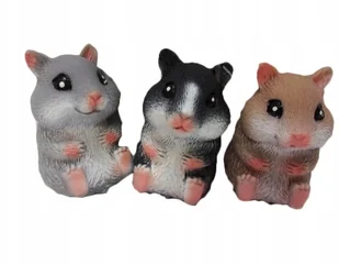 Chomik gumowy z groszkiem 8cm - Figurki dla dzieci - miniaturka - grafika 2