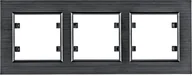 Klawisze i ramki - Hager LUMINA-PASSION-Ramka-3-krotna-pozioma-aluminium-czarne WL9233 - miniaturka - grafika 1