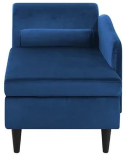 Beliani Szezlong welur ciemnoniebieski LUIRO - Szezlongi - miniaturka - grafika 4