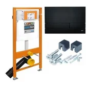 Stelaże i zestawy podtynkowe do WC - Werit Stelaż wc H=1120 + wsporniki + przycisk EXCLUSIVE 2.0 czarny mat JOMOTech 174-91102500-00 174-91102500-00 - miniaturka - grafika 1