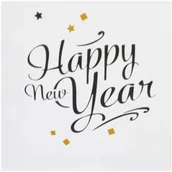 Sylwester - Amscan Serwetki "Happy New Year - Golden Wishes", 33 cm, 20 szt 9902272 - miniaturka - grafika 1