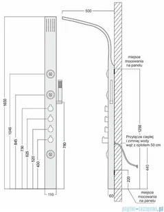 Corsan Snake grafit S-002TGRAFIT - Panele prysznicowe - miniaturka - grafika 2