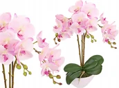 Sztuczne kwiaty - Storczyk W Doniczce Jak Żywy Sztuczny Kwiat 3 pędy - miniaturka - grafika 1