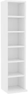 vidaXL Szafka na CD, biała, 21x16x88 cm, płyta wiórowa vidaXL - Pudełka i akcesoria na płyty CD - miniaturka - grafika 3
