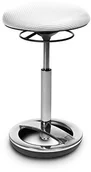 Taborety i hokery - Topstar SU59BR0 Sitness High Bob taboret, okrągła podstawa z polerowanego aluminium, materiałowe obicie SU59BR3 - miniaturka - grafika 1
