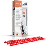 Grzbiety do bindownic - Peach PB410  03 plastik począwszy od ofert dla prestiżowych klientów po raporty roczne DIN A4, 10 MM, 65 arkuszy, 100 sztuk, czerwony PB410-03 - miniaturka - grafika 1