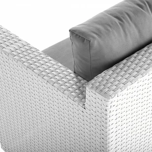 Beliani Meble ogrodowe białe - rattanowe - tarasowe - balkonowe - ROMA biały - Meble ogrodowe - miniaturka - grafika 5