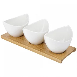Komplet miseczek do dipów przekąsek na bambusowej podstawce Florina Adria - Miski i półmiski - miniaturka - grafika 2