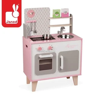 Janod MACARON drewniana kuchnia z akcesoriami J06567 - Zabawki AGD - miniaturka - grafika 2