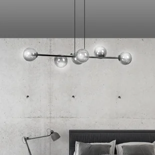 EULUNA Lampa wisząca Glassy 6-punktowa, szkło grafitowe - Lampy sufitowe - miniaturka - grafika 2