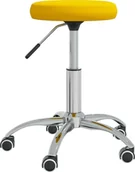 Krzesła i taborety kosmetyczne - vidaXL Stołek do masażu obity aksamitem musztardowy 3085661 - miniaturka - grafika 1