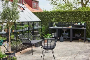 Halls szklarnia ogrodowa Qube+ 816 13 m2 2,61 x 5,08 m) czarna + baza SZKŁO HARTOWANE Qube 68 - Szklarnie ogrodowe - miniaturka - grafika 5