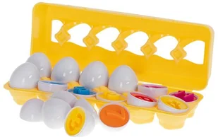 Puzzle klocki jajka 12 szt wytłaczanka Montessori liczby i kolory KX5964 - Układanki dla dzieci - miniaturka - grafika 5