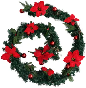 vidaXL Świąteczna girlanda z lampkami LED zielona 2,7 m PVC 320971 - Ozdoby bożonarodzeniowe - miniaturka - grafika 17