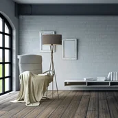 Lampy stojące - Lysne Drewniana lampa stojąca PARYŻ VELVET 14577V/4 - miniaturka - grafika 1