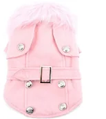Ubranka dla psów - smalllee_lucky_store Płaszcz zwierzę domowe, z tworzywa sztucznego kołnierzem futrzany, wykonana z wełny, rozmiary XS, S, M, L, XL, l, rose XY000052-pink-L - miniaturka - grafika 1