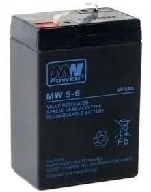 MW POWER Pb 6V 5Ah bezobsługowy (waga 1kg, prąd ład. 1.5A, prąd rozład. 50A) MWS/6V-5AH - Akcesoria i części modelarskie - miniaturka - grafika 2
