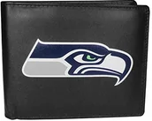 Gadżety dla kibiców - Seattle Seahawks Siskiyou NFL Bi-Fold Wallet Logo, Large, Black FBIL155 - miniaturka - grafika 1