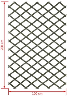 Nature Outsideliving Krata do pnączy, 100x200 cm, drewniana, zielona, 6041704 6041704 - Kratki i pergole - miniaturka - grafika 3