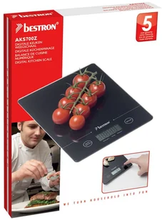 BESTRON Bestron Waga kuchenna 5 kg czarna AKS700Z AKS700Z - Wagi kuchenne - miniaturka - grafika 4