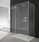 Ścianki i drzwi prysznicowe - Radaway Euphoria KDJ+S Drzwi prysznicowe 110x200 cm wersja prawa profile chrom szkło przezroczyste 383812-01R/383221-01R - miniaturka - grafika 1