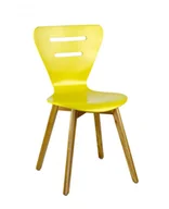 Krzesła - Delta DORIS W krzesło drewniane żółte, dębowa rama - miniaturka - grafika 1