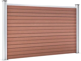 vidaxl Ogrodzenie ogrodowe WPC, 526x106 cm, brązowe 3053244 - Ogrodzenia - miniaturka - grafika 3