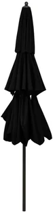 vidaXL 3-poziomowy parasol na aluminiowym słupku, czarny, 3 m 313874 - Parasole ogrodowe - miniaturka - grafika 5