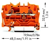 Kostki, złączki, wtyczki - WAGO Terminal przepustowy WAGO 4.20 mm Sprężynowe pomarańczowy 2001-1202 100 szt 2001-1202 - miniaturka - grafika 1