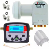 Konwertery satelitarne - Konwerter Quad 4K FullHD + Miernik Satelitarny - miniaturka - grafika 1