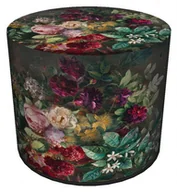 Pufy i podnóżki - Zielono-czerwona tapicerowana pufa z motywem florystycznym Z4-Z86 - miniaturka - grafika 1